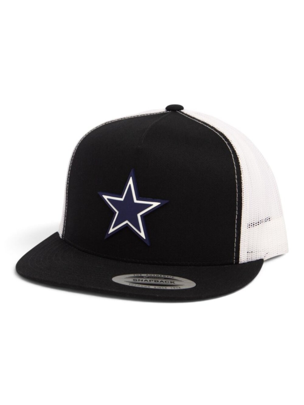 Dallas Cowboys 3D YP Snapback Flat Bill Trucker Hat- Black/ White